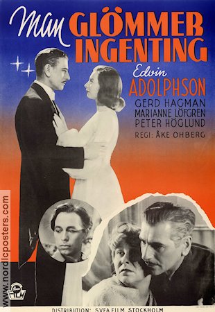 Man glömmer ingenting 1942 poster Edvin Adolphson Gerd Hagman