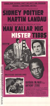 Man kallar mig Mr Tibbs 1970 poster Sidney Poitier Martin Landau Gordon Douglas