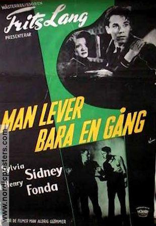 Man lever bara en gång 1937 poster Sylvia Sidney Henry Fonda Barton MacLane Fritz Lang