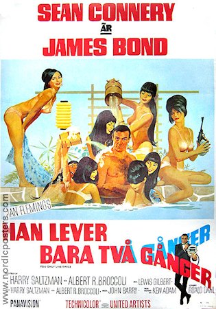 Man lever bara två gånger 1967 poster Sean Connery Akiko Wakabayashi