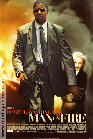 Man on Fire 2003 poster Denzel Washington Dakota Fanning Tony Scott Glasögon Barn