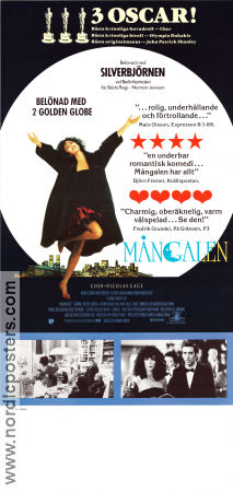 Mångalen 1987 poster Nicolas Cage Cher Olympia Dukakis Norman Jewison Romantik