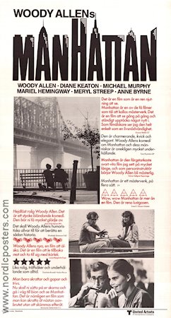 Manhattan 1979 poster Diane Keaton Meryl Streep Woody Allen Broar Romantik