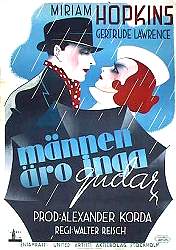 Männen äro inga gudar 1937 poster Miriam Hopkins Gertrude Lawrence Alexander Korda