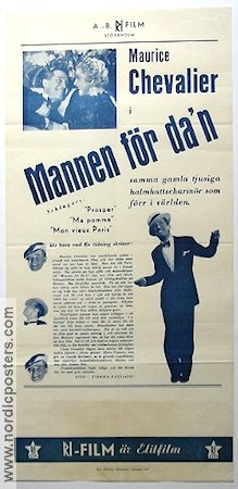 Mannen för dan 1937 poster Maurice Chevalier Elvire Popesco André Alerme Julien Duvivier Musikaler