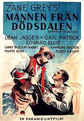 Mannen från dödsdalen 1925 poster Buster Crabbe Text: Zane Grey