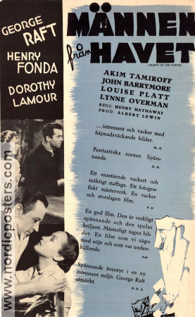 Männen från havet 1938 poster George Raft Henry Fonda Dorothy Lamour Henry Hathaway