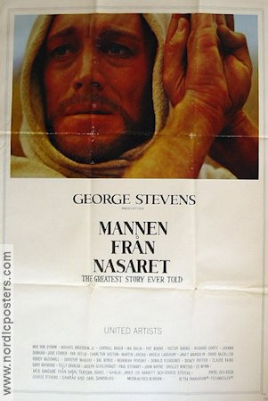 Mannen från Nasaret 1965 poster Max von Sydow George Stevens Religion
