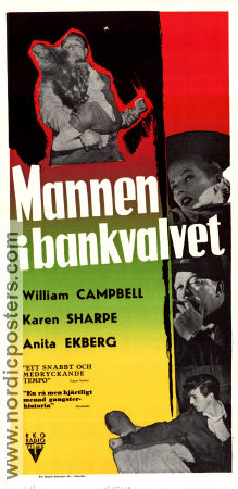 Mannen i bankvalvet 1956 poster William Campbell Karen Sharpe Anita Ekberg Andrew V McLaglen Film Noir