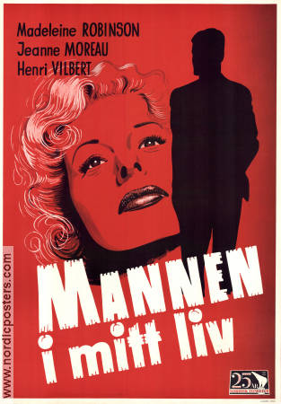 Mannen i mitt liv 1952 poster Madeleine Robinson Jeanne Moreau Guy Lefranc