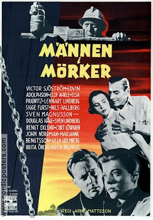 Männen i mörker 1955 poster Edvin Adolphson