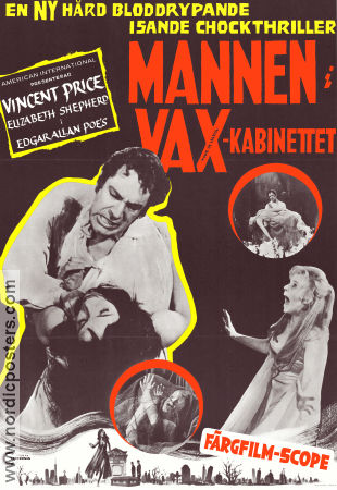 Mannen i vaxkabinettet 1964 poster Vincent Price Elizabeth Shepherd John Westbrook Roger Corman