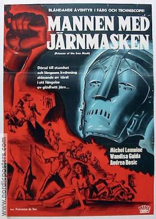 Mannen med järnmasken 1962 poster Michel Lemoine Äventyr matinée