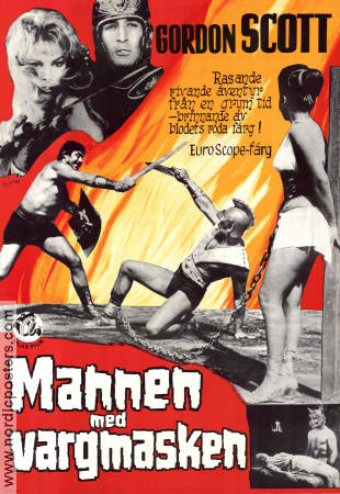 Mannen med vargmasken 1964 poster Gordon Scott Giorgio Ferroni Svärd och sandal