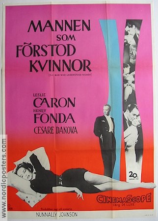 Mannen som förstod kvinnor 1959 poster Leslie Caron Henry Fonda Damer