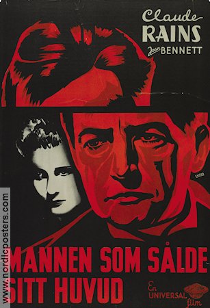 Mannen som sålde sitt huvud 1934 poster Claude Rains Joan Bennett