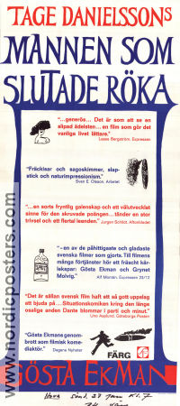 Mannen som slutade röka 1972 poster Gösta Ekman Grynet Molvig Toivo Pawlo Tage Danielsson Filmbolag: AB Svenska Ord Affischkonstnär: Per Åhlin Rökning