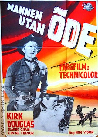 Mannen utan öde 1955 poster Kirk Douglas