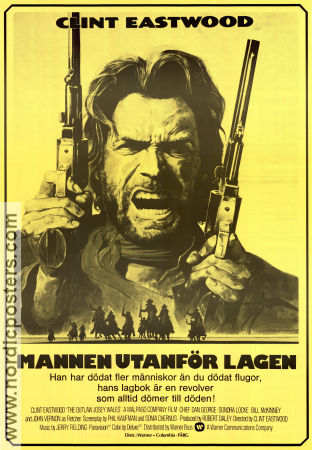 Mannen utanför lagen 1976 poster Sondra Locke Chief Dan George Clint Eastwood