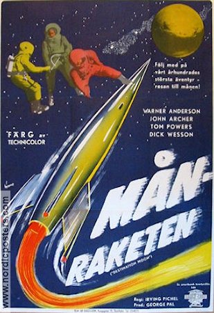 Månraketen 1950 poster John Archer Rymdskepp