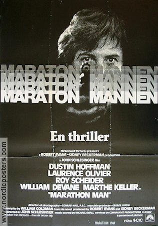 Maratonmannen 1976 poster Dustin Hoffman Laurence Olivier Roy Scheider John Schlesinger