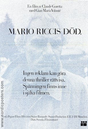 Mario Riccis död 1983 poster Gian Maria Volonté Claude Goretta