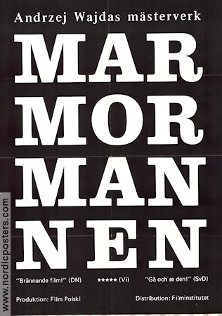 Marmormannen 1977 poster Andrzej Wajda Filmen från: Poland