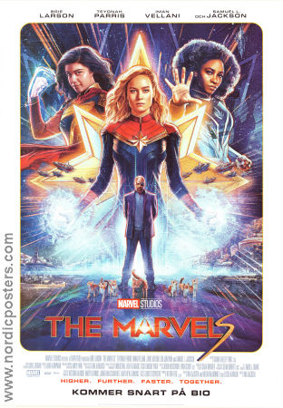The Marvels 2023 poster Brie Larson Teyonah Parris Iman Vellani Samuel L Jackson Nia DaCosta Filmbolag: Mavel