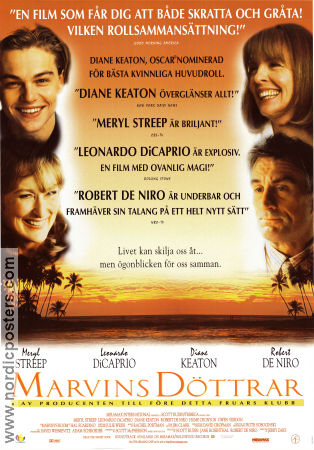 Marvins döttrar 1996 poster Meryl Streep Leonardo DiCaprio Diane Keaton Robert De Niro Jerry Zaks