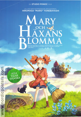 Mary och häxans blomma 2017 poster Hana Sugisaki Hiromasa Yonebayashi Animerat Filmen från: Japan