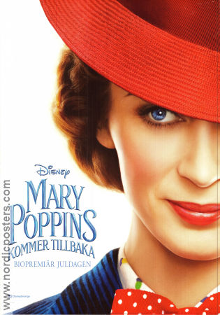 Mary Poppins kommer tillbaka 2018 poster Emily Blunt Lin-Manuel Miranda Ben Whishaw Rob Marshall