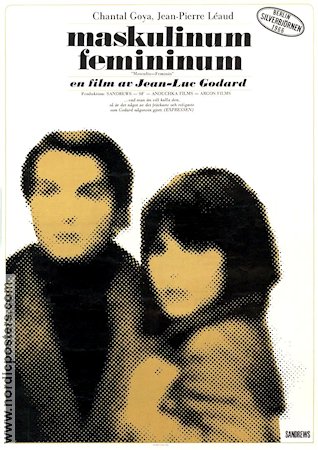 Maskulinum femininum 1966 poster Chantal Goya Jean-Pierre Léaud Marlene Jobert Jean-Luc Godard Romantik