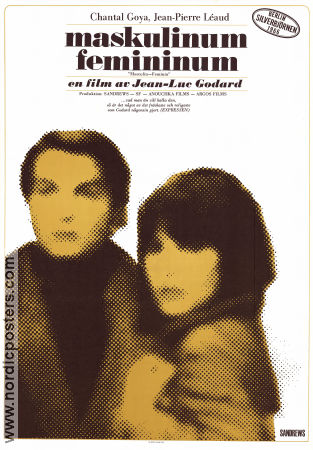 Maskulinum femininum 1966 poster Chantal Goya Jean-Pierre Léaud Marlene Jobert Jean-Luc Godard Romantik