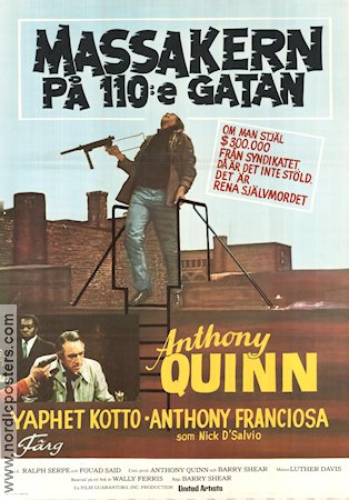 Massakern på 110e gatan 1972 poster Anthony Quinn Yaphet Kotto Anthony Franciosa Barry Shear