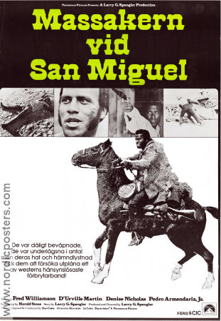 Massakern vid San Miguel 1973 poster Fred Williamson D´Urville Martin Denise Nicholas Larry G Spangler