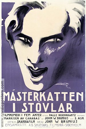 Mästerkatten i stövlar 1923 poster Sam Ask John W Brunius