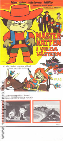 Mästerkatten i vilda Västern 1972 poster Yasushi Suzuki Tomoharu Katsumata Filmbolag: Toei Animation Filmen från: Japan Animerat