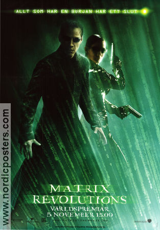 The Matrix Revolutions 2003 poster Keanu Reeves Carrie-Anne Moss Andy Wachowski