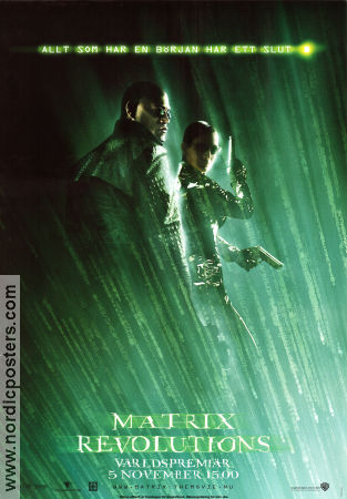 The Matrix Revolutions 2003 poster Laurence Fishburne Carrie-Anne Moss Andy Wachowski