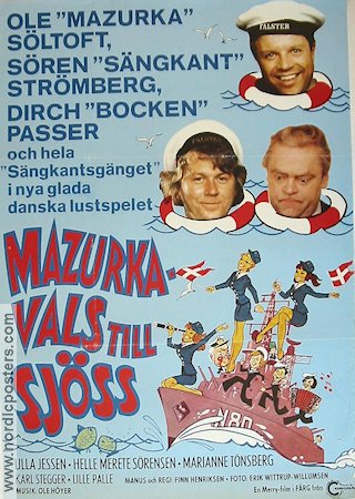 Mazurka-vals till sjöss 1977 poster Ole Söltoft Dirch Passer Helle Merete Sörensen Finn Henriksen Danmark