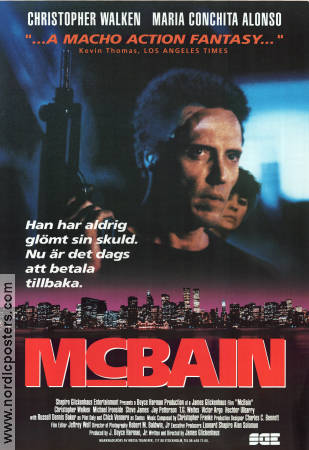 McBain 1991 poster Christopher Walken Maria Conchita Alonso Michael Joseph DeSare James Glickenhaus