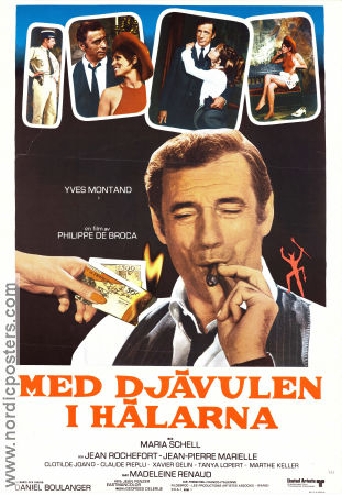 Med djävulen i hälarna 1969 poster Yves Montand Madeleine Renaud Maria Schell Philippe de Broca