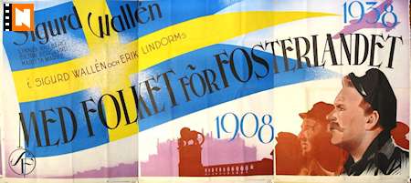 Med folket för fosterlandet 1938 poster Sigurd Wallén Erik Lindorm Politik Hitta mer: Large poster
