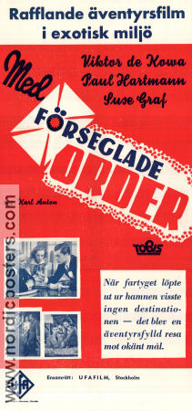 Med förseglade order 1938 poster Viktor de Kowa Ernst Leudesdorff Karl Anton Filmbolag: UFA
