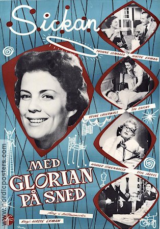 Med glorian på sned 1957 poster Sickan Carlsson Hasse Ekman