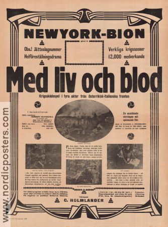 Med liv och blod 1915 poster Hubert Marischka Jacob Fleck