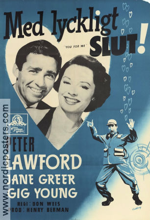 Med lyckligt slut 1952 poster Peter Lawford Jane Greer Don Weis