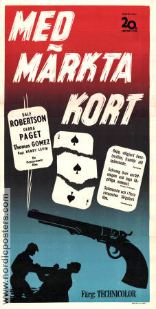 Med märkta kort 1954 poster Dale Robertson Debra Paget Henry Levin Gambling