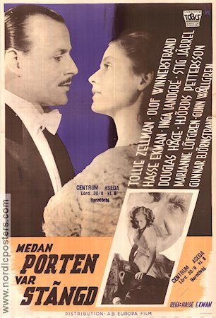 Medan porten var stängd 1946 poster Tollie Zellman Olof Winnerstrand Inga Landgré Hasse Ekman