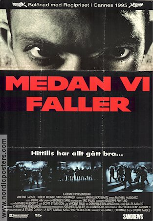 Medan vi faller 1995 poster Mathieu Kassovitz Vincent Cassel